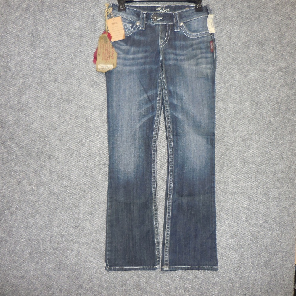 Silver Jeans Tuesday Low Rise Bootcut Dark Wash Denim NEW! W25 L31 NWT